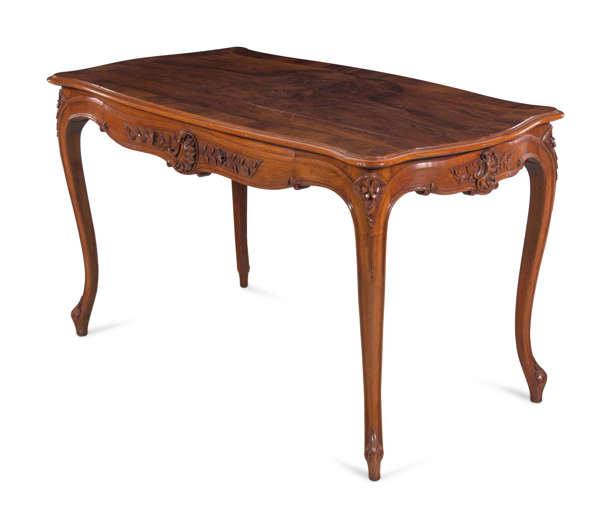 A Louis XV Style Walnut Center Table