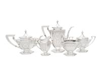 A Dominick and Haff Silver Five-Piece Tea and Coffee Service