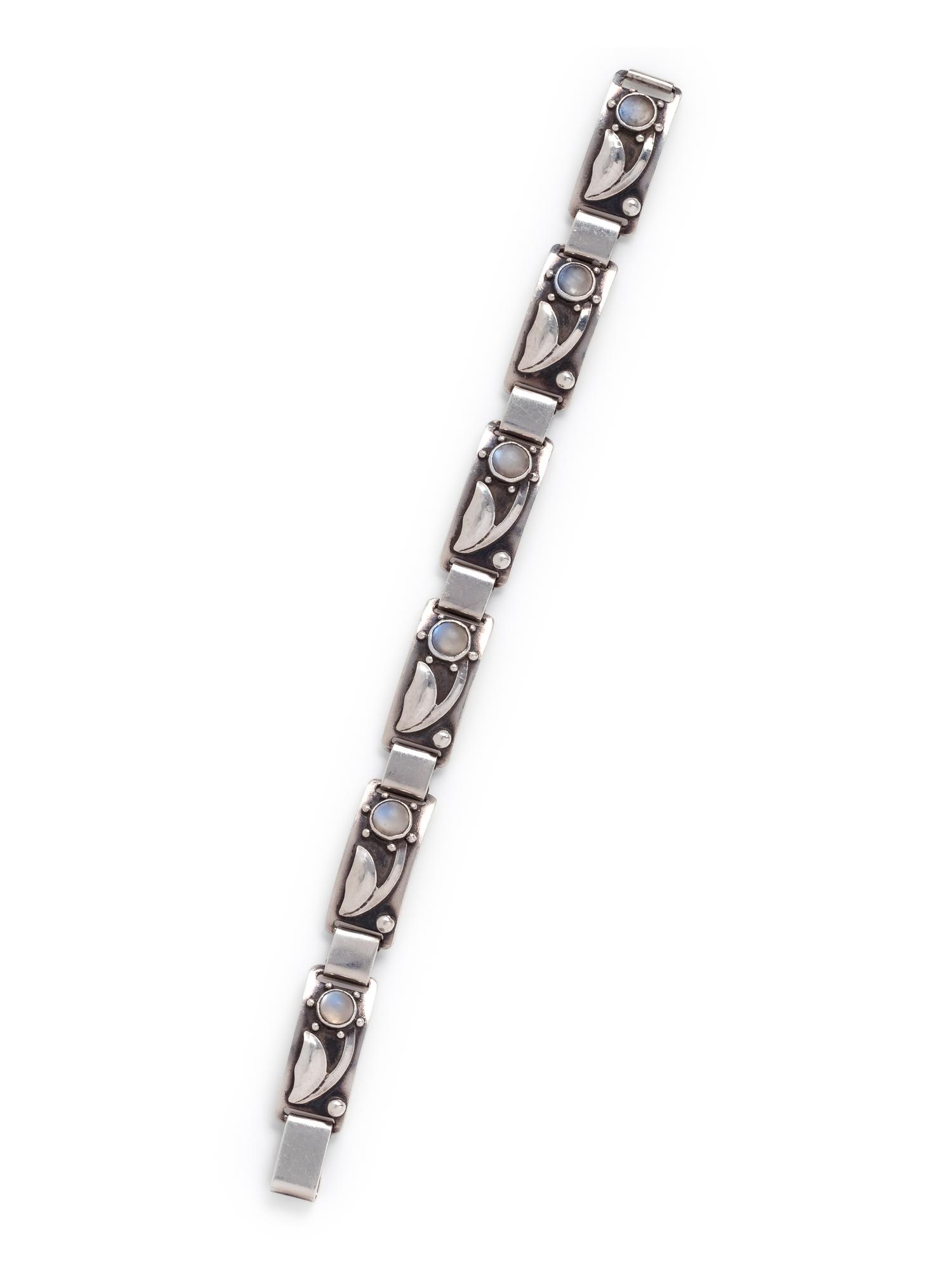 GEORG JENSEN, STERLING SILVER AND MOONSTONE BRACELET