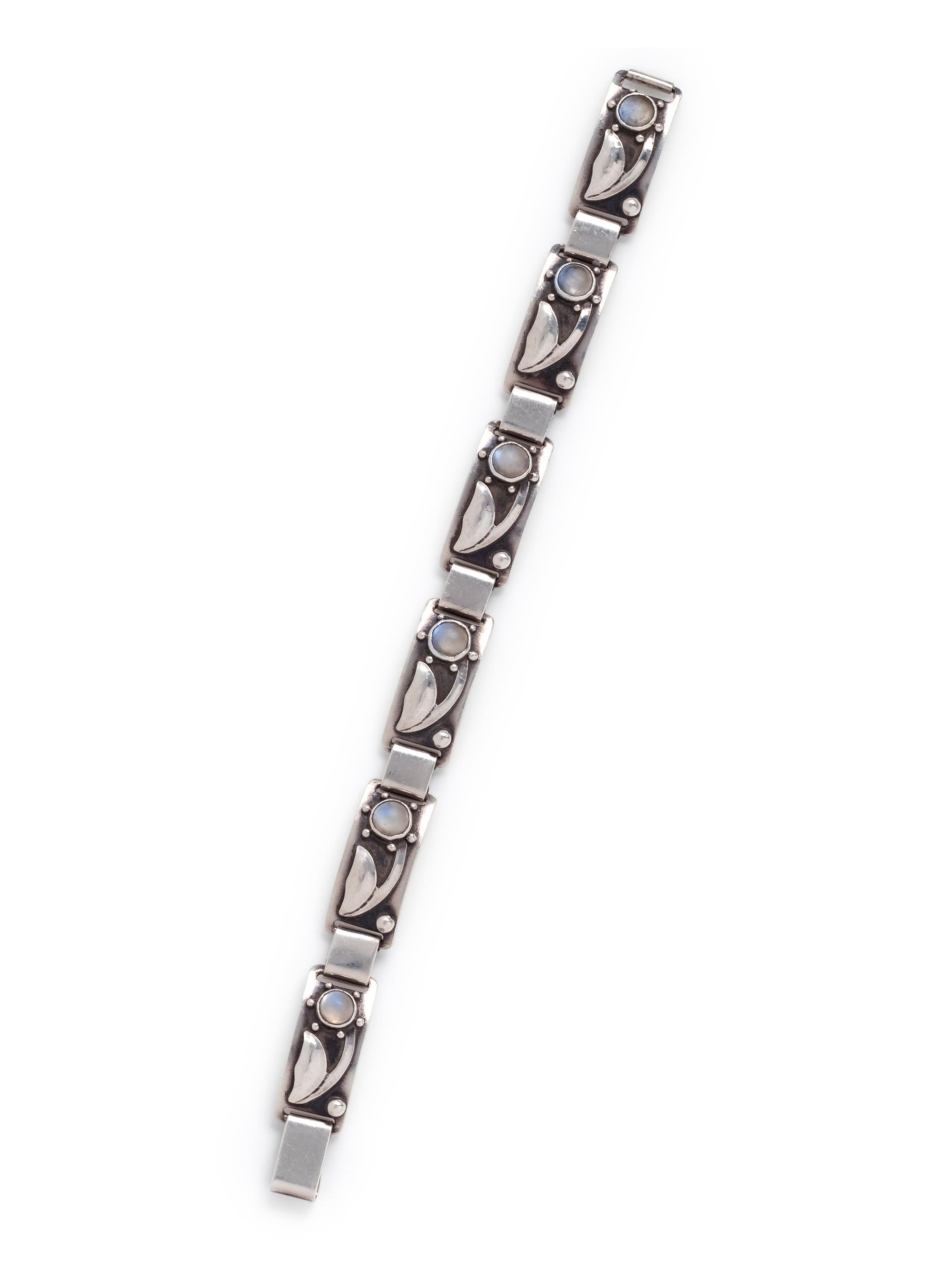GEORG JENSEN, STERLING SILVER AND MOONSTONE BRACELET