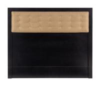 A Custom Ebonized Linen-Upholstered Headboard