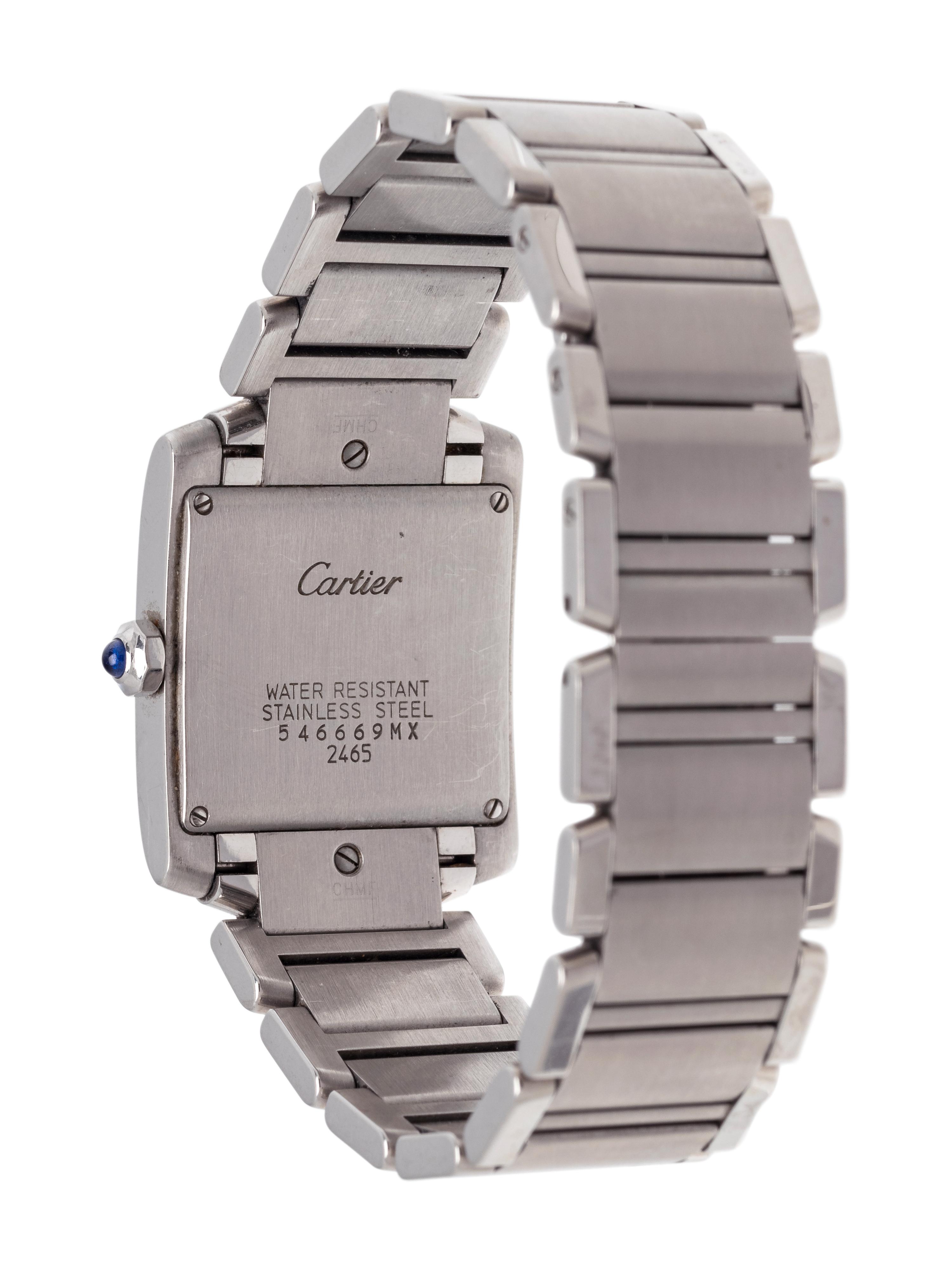 CARTIER, STAINLESS STEEL REF. 2465 'TANK FRANCAISE' WRISTWATCH