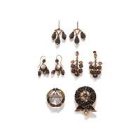 VICTORIAN, COLLECTION OF MOURNING JEWELRY
