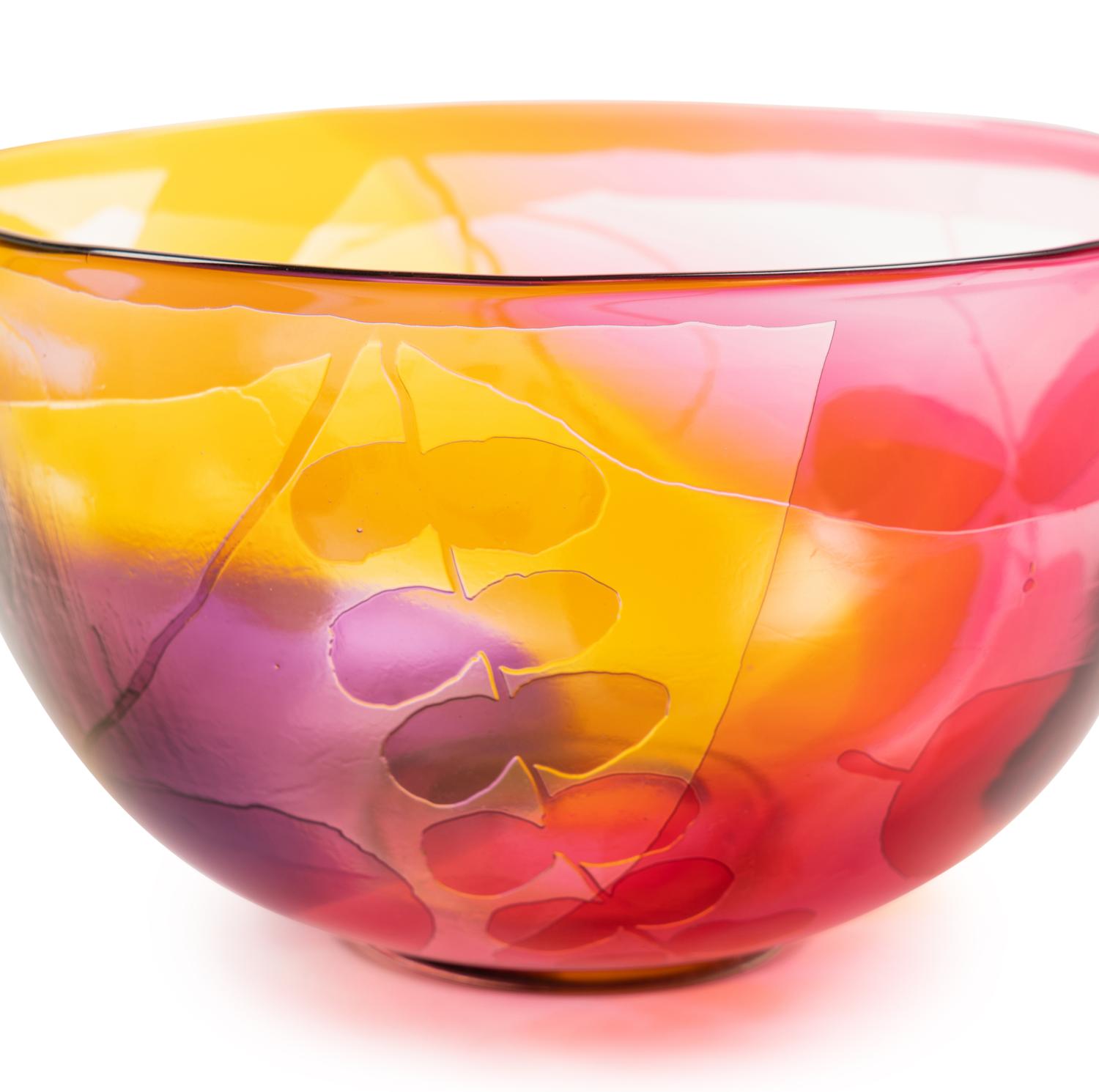Bowl, 1975 Kosta Boda, Sweden together with a studio glass vessel