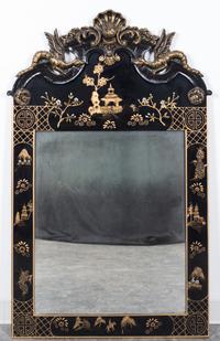 A Simulated Lacquer Mirror Height 52 1/4 x width 33 1/4 inches. — 20TH CENTURY