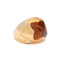 BULGARI, CITRINE AND BICOLOR GOLD 'PIRAMIDE' RING