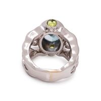 AQUAMARINE AND PERIDOT RING
