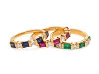 COLLECTION OF DIAMOND AND GEMSTONE RINGS