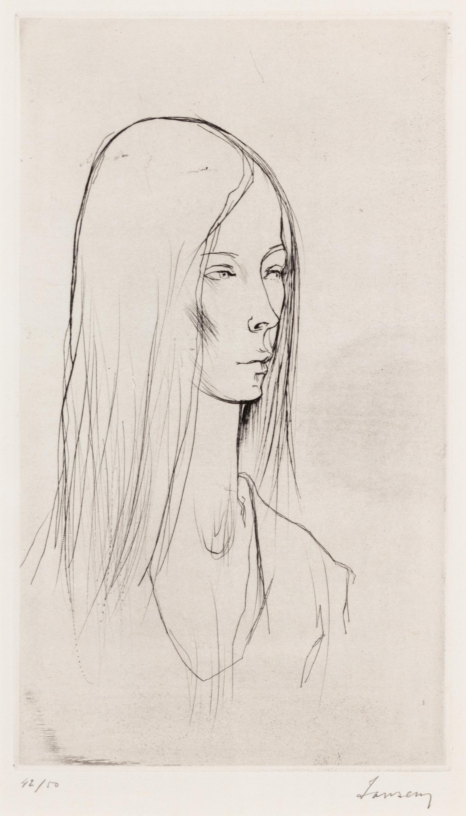 Jean Jansem, Portrait of Young Woman