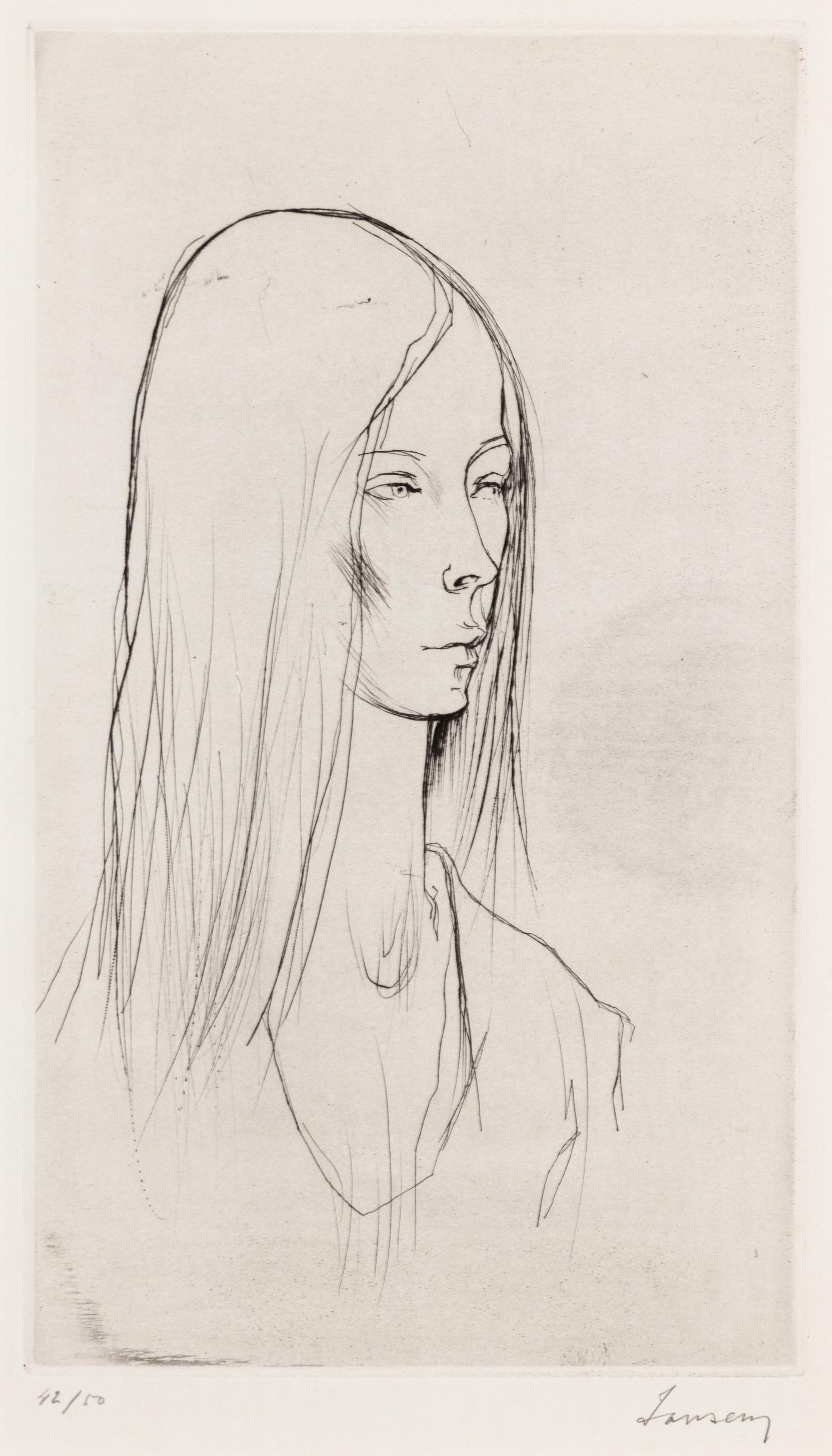 Jean Jansem, Portrait of Young Woman