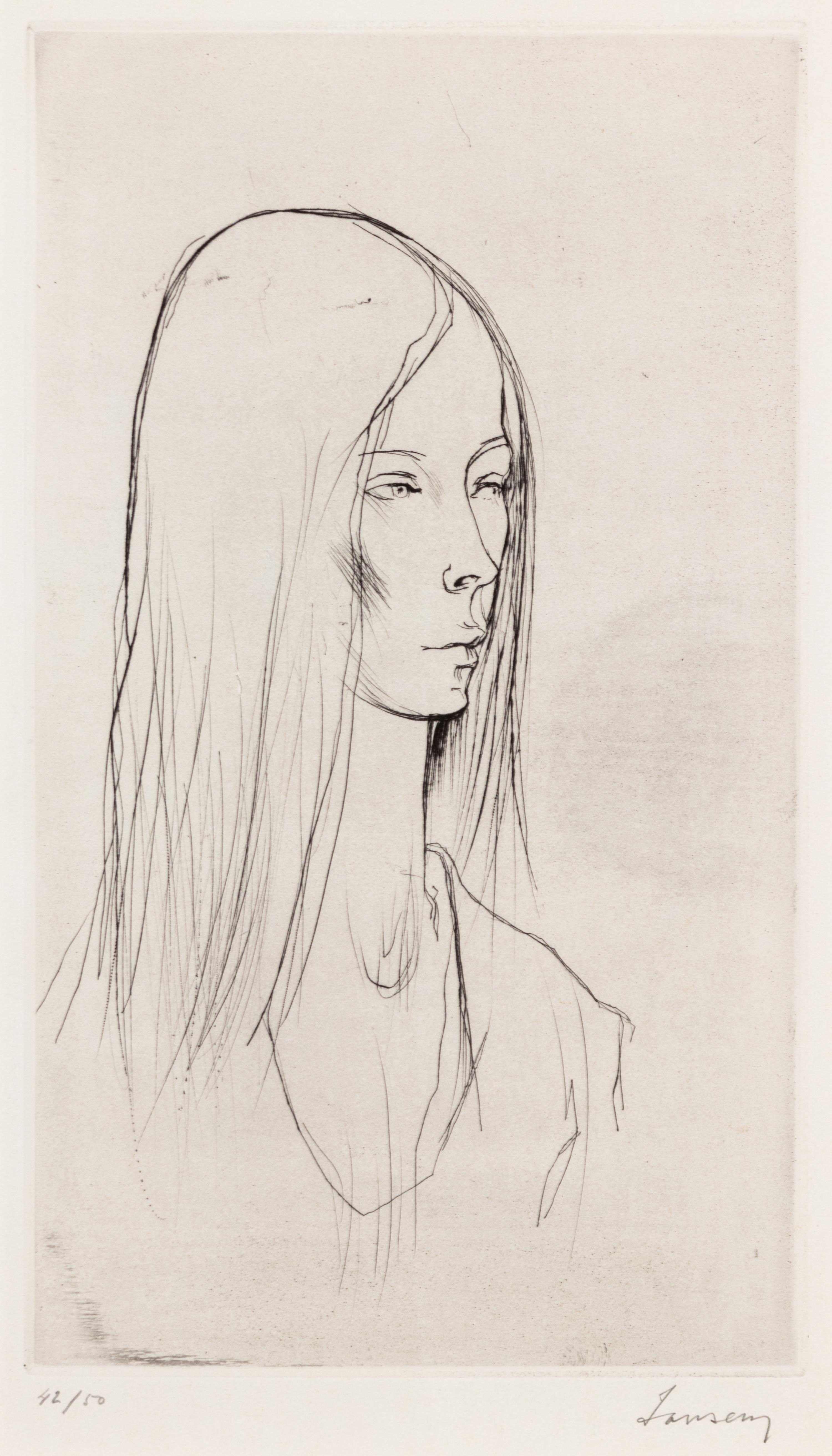Jean Jansem, Portrait of Young Woman