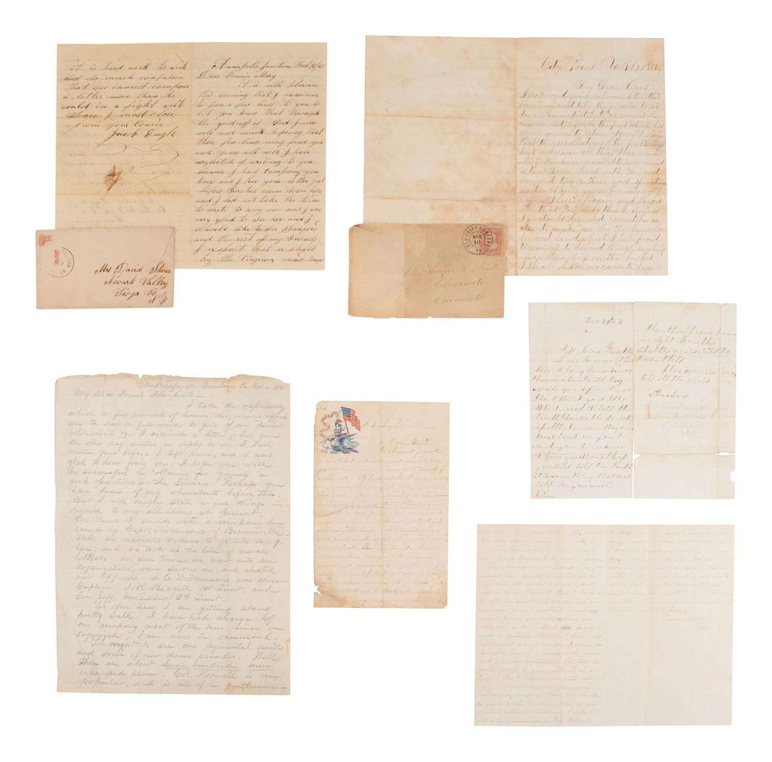 [CIVIL WAR]. A group of 10 war-date letters, including 8 soldier's letters.
