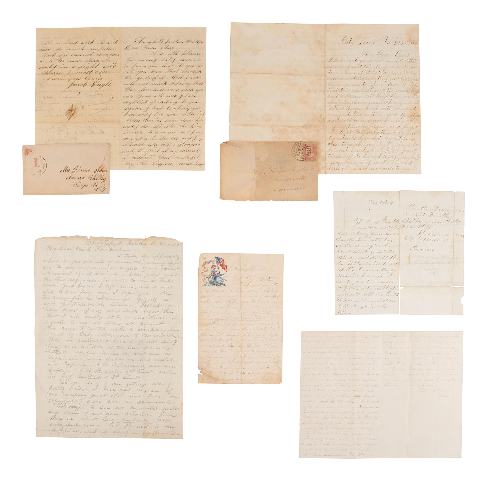 [CIVIL WAR]. A group of 10 war-date letters, including 8 soldier's letters.