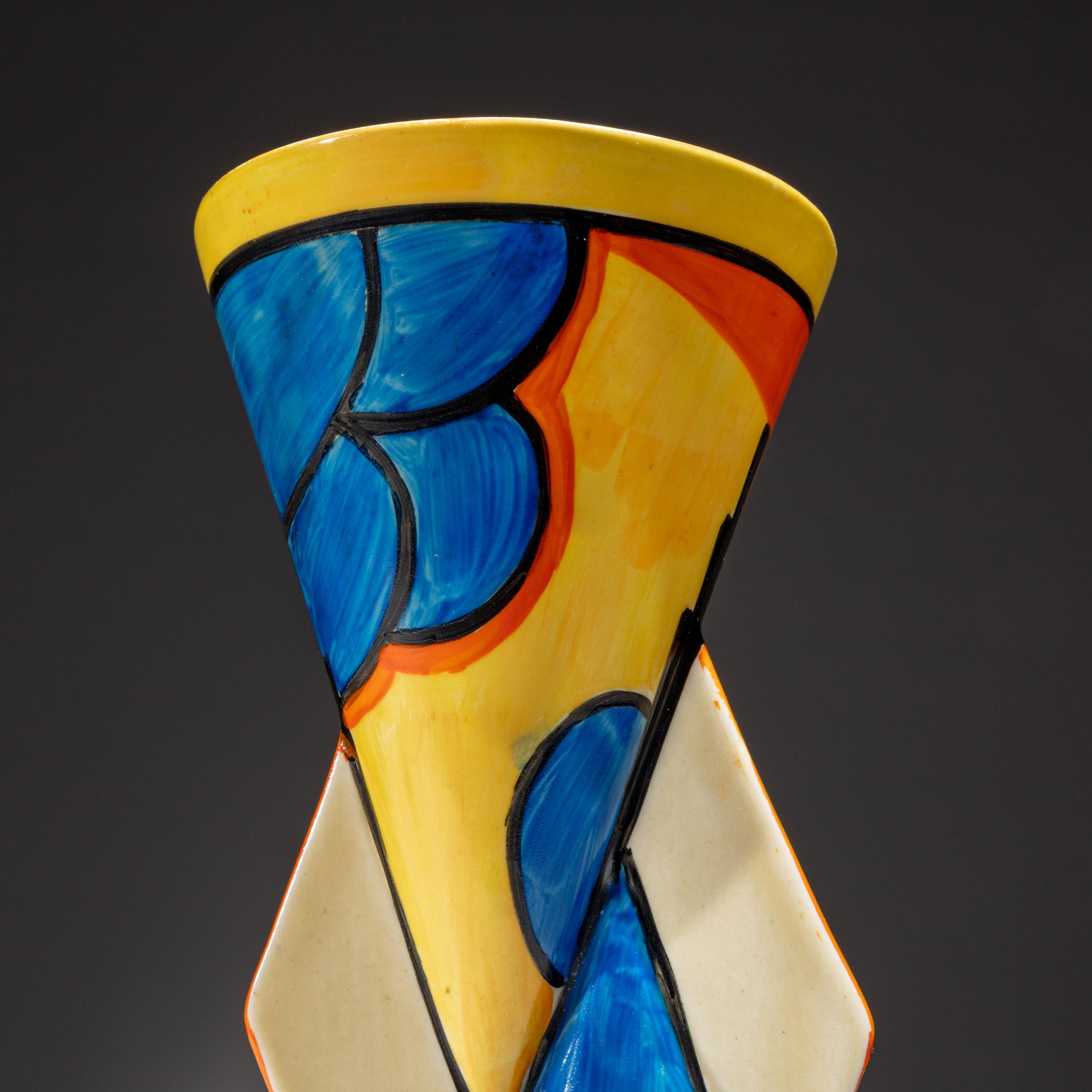 Clarice Cliff (English, 1899–1972) — Sunray pattern Yo Yo Vase