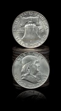 A Group of Twenty United States Benjamin Franklin 50c Coins