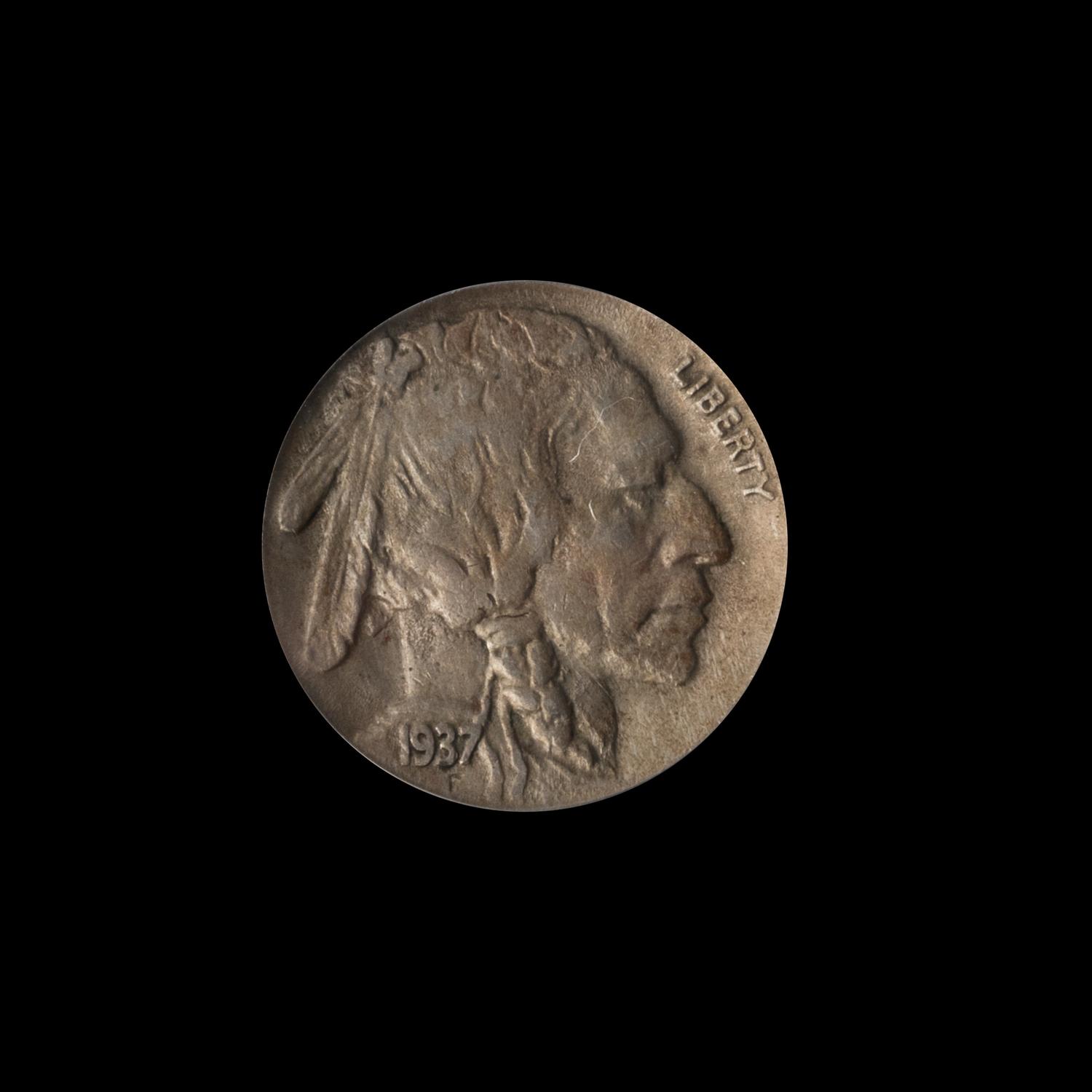 A United States 1937-D Buffalo: 3 Legs 5c Coin