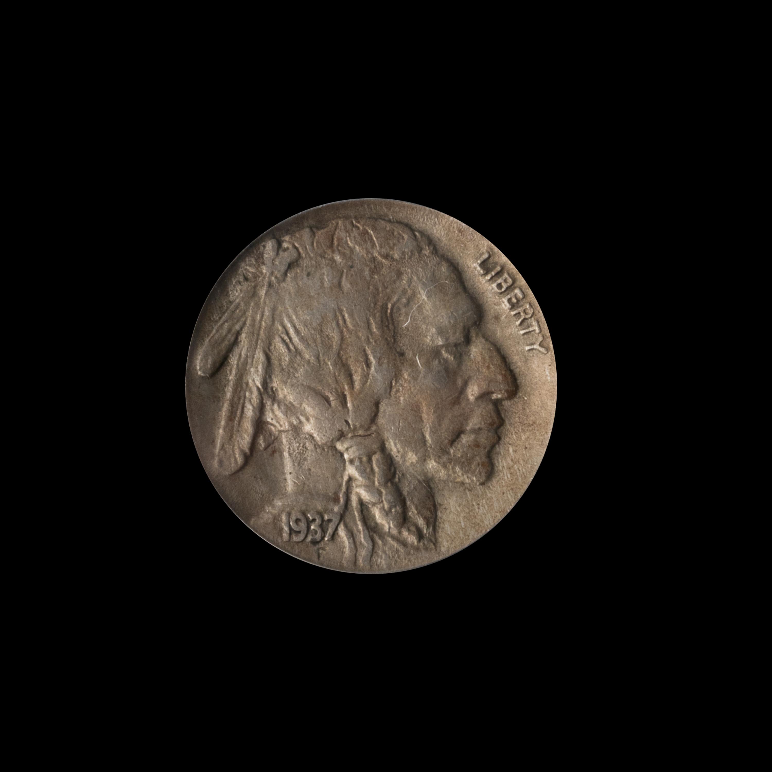 A United States 1937-D Buffalo: 3 Legs 5c Coin