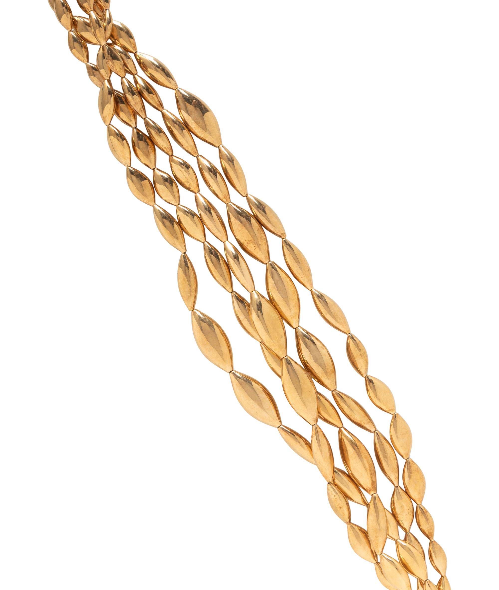 YELLOW GOLD MULTISTRAND NECKLACE