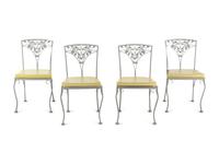A Woodard "Orleans" Style Painted Iron Garden Table and Four Chairs