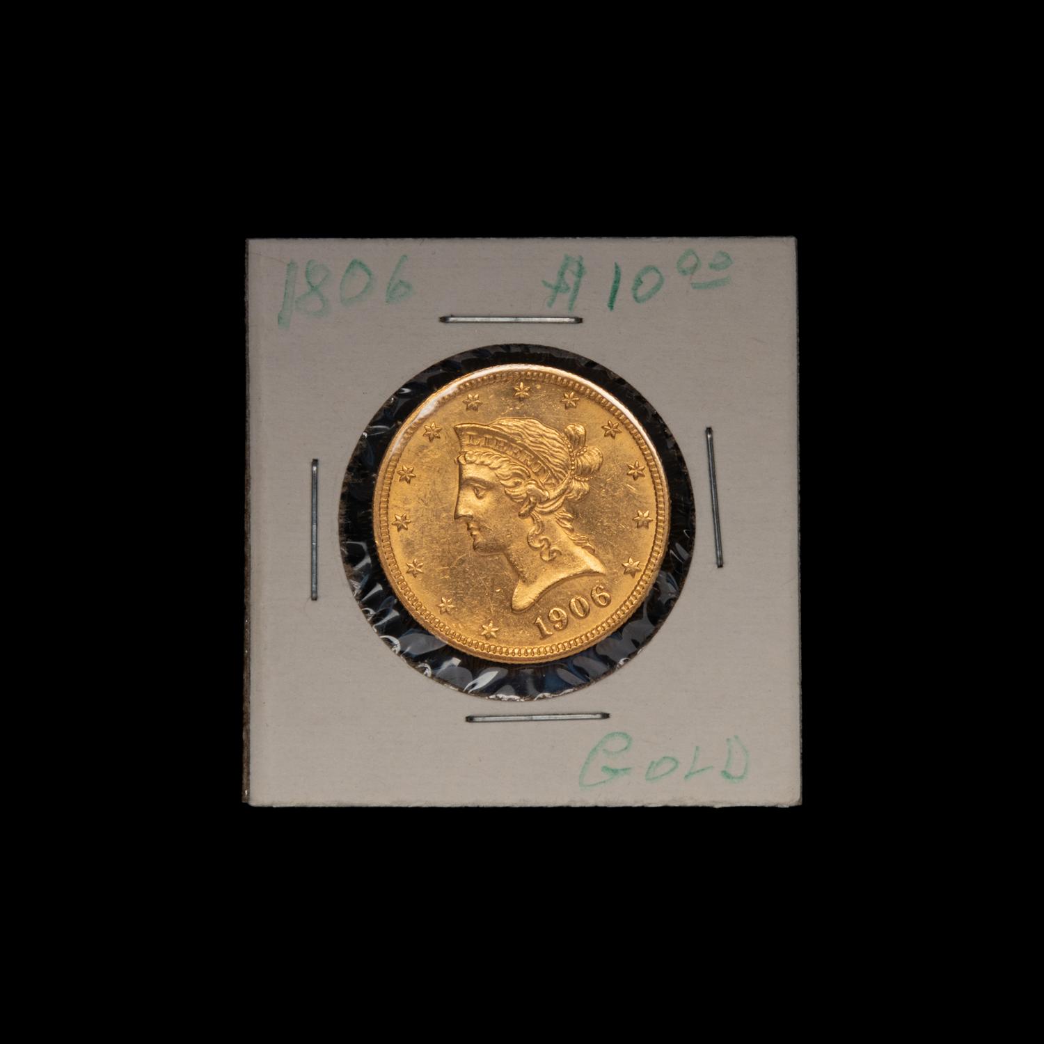 A 1906-D Liberty Head $10 Gold Coin
