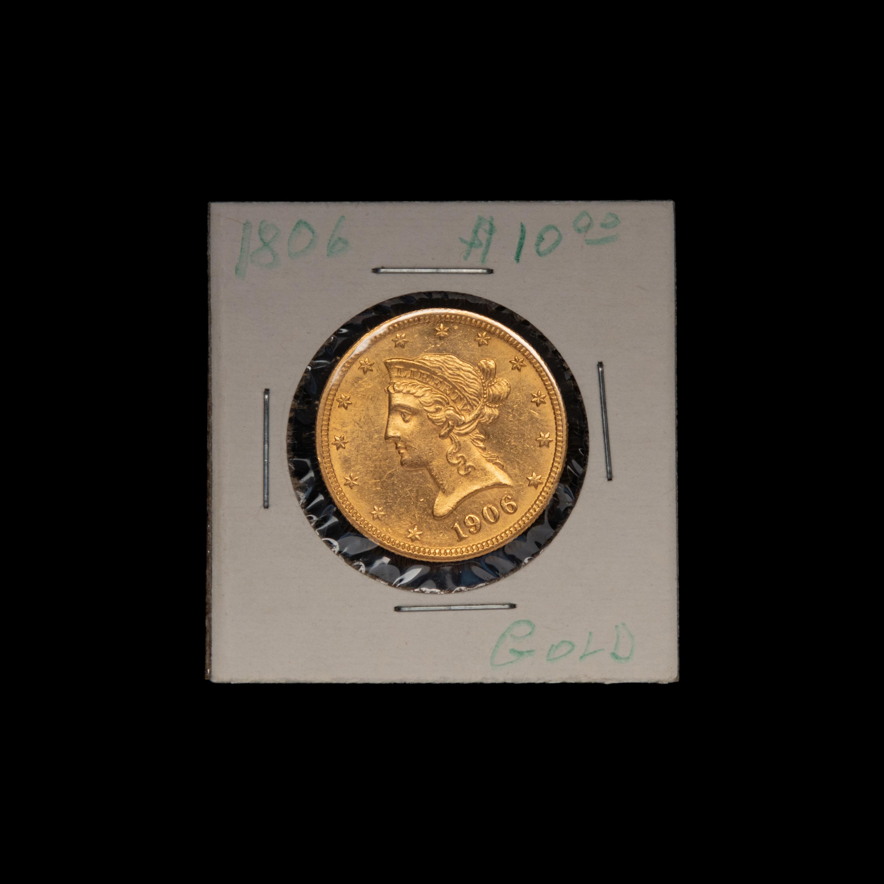 A 1906-D Liberty Head $10 Gold Coin