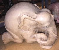 A Carved Wood Elephant Height 15 1/2 inches.