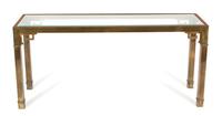 A Gilt and Silvered Metal Console Table Height 27 1/2 x width 60 x depth 18 inches. — 20TH CENTURY