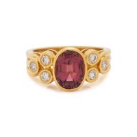 YELLOW GOLD, PINK TOURMALINE AND DIAMOND RING