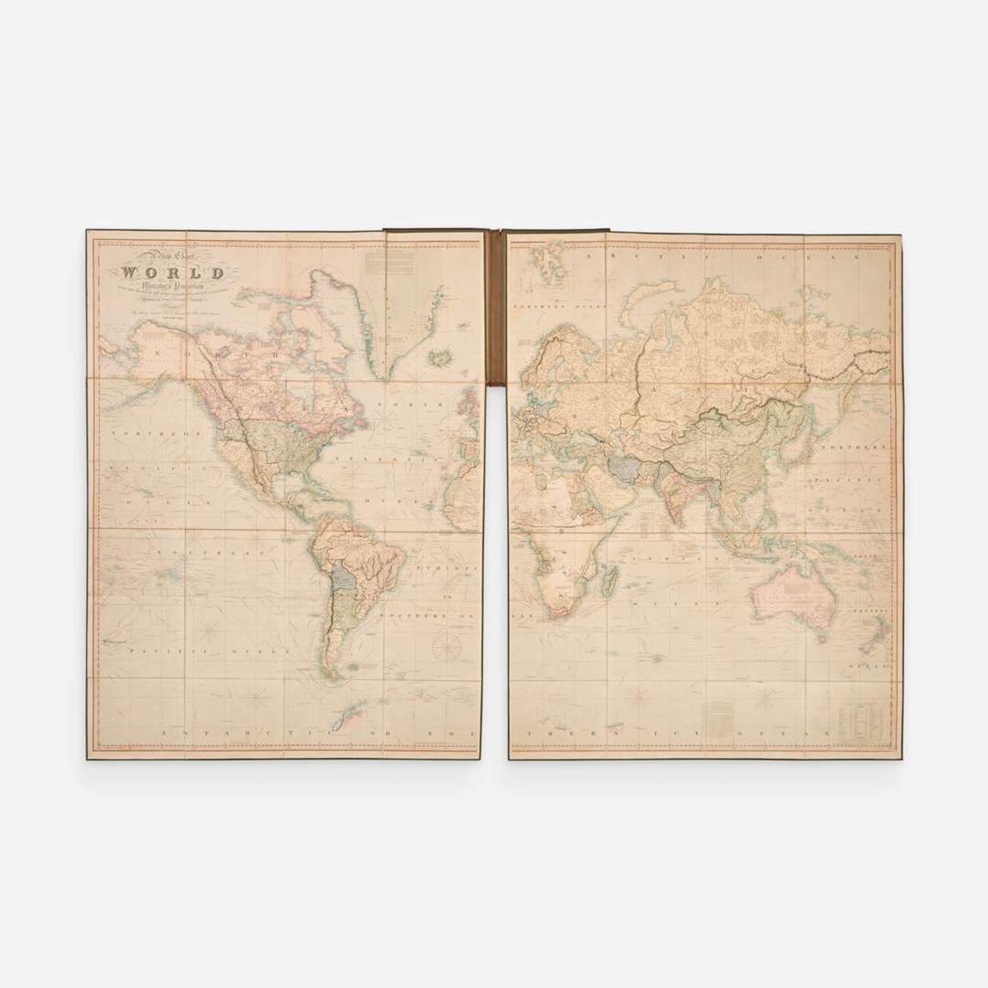 [Maps & Atlases] [Texas] Teesdale, Henry A New Chart of the World on Mercator's Projection with the Tracks of the Most Celebrated & Recent Navigators