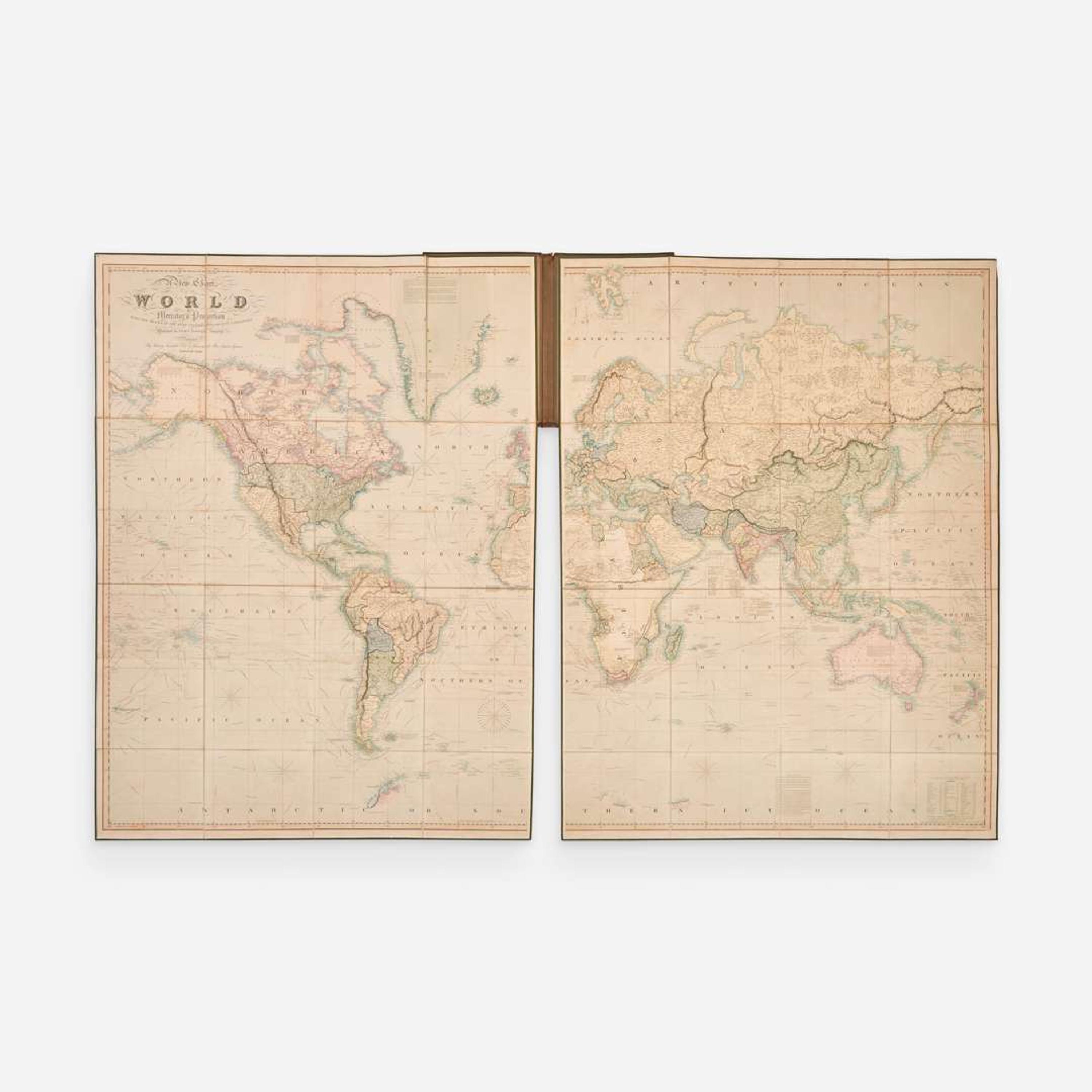 [Maps & Atlases] [Texas] Teesdale, Henry A New Chart of the World on Mercator's Projection with the Tracks of the Most Celebrated & Recent Navigators