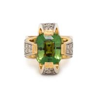 BIRKS, TOURMALINE AND DIAMOND RING