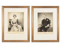 Queen Elizabeth II and Prince Philip. Pair of Signed Photographs