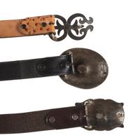 Navajo Silver and Turquoise Belt Buckles on Leather Belts
