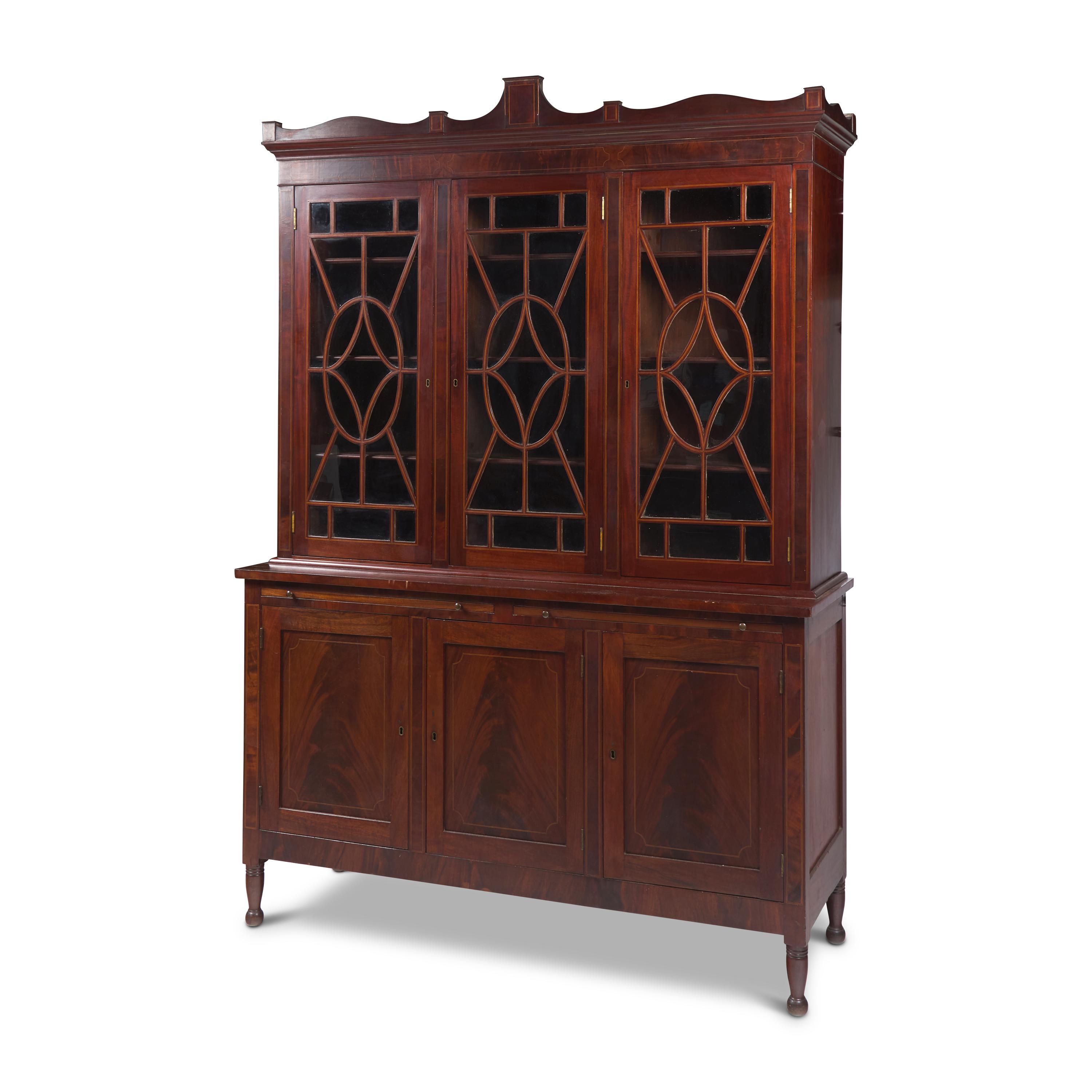 A Federal Inlaid Mahogany Bookcase