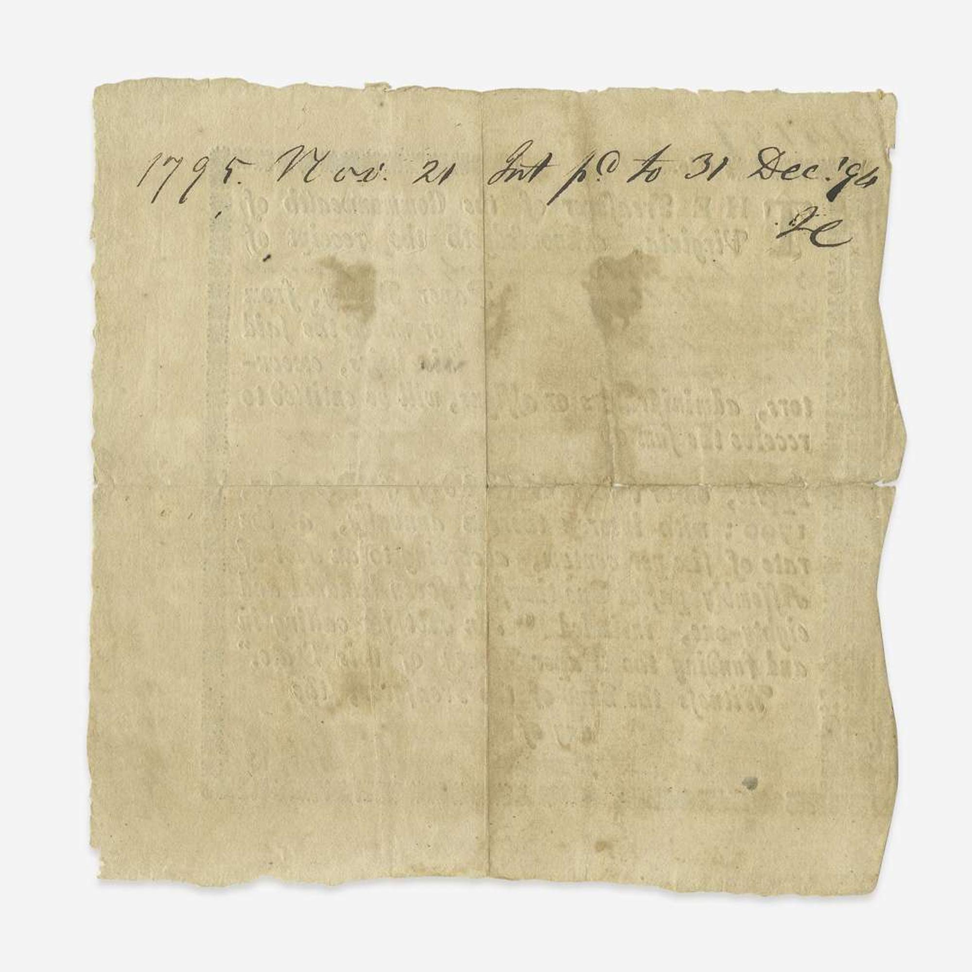 [American Revolution] Commonwealth of Virginia Loan Office Certificate