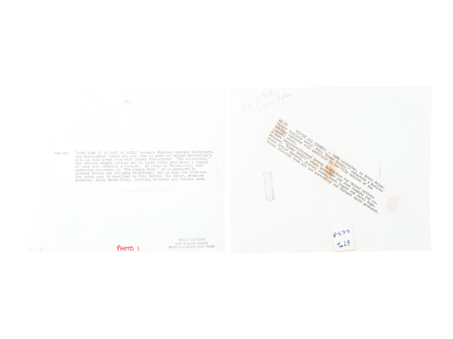 [FILM]. A group of press photographs and film-related ephemera and publications, comprising: