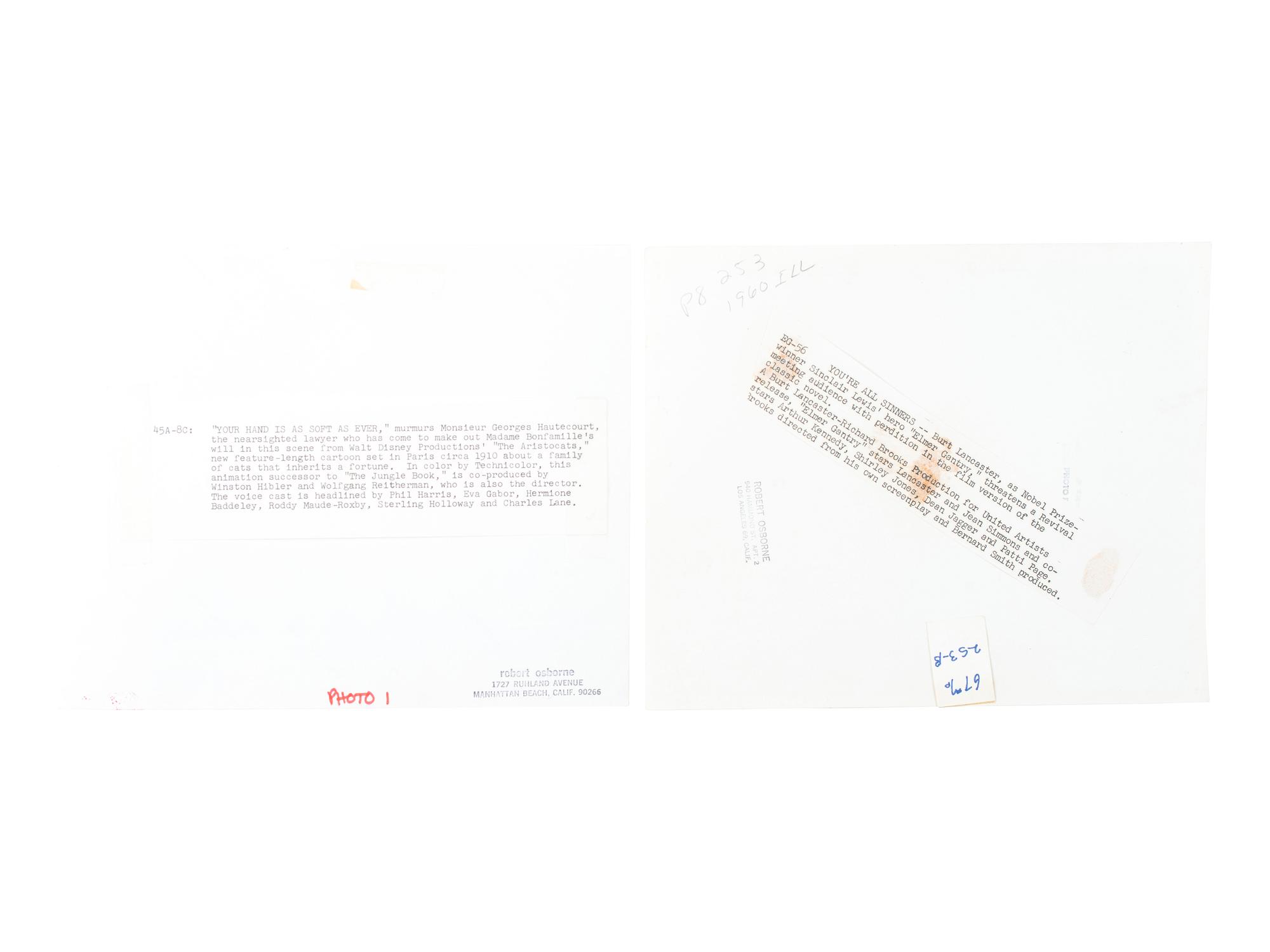 [FILM]. A group of press photographs and film-related ephemera and publications, comprising:
