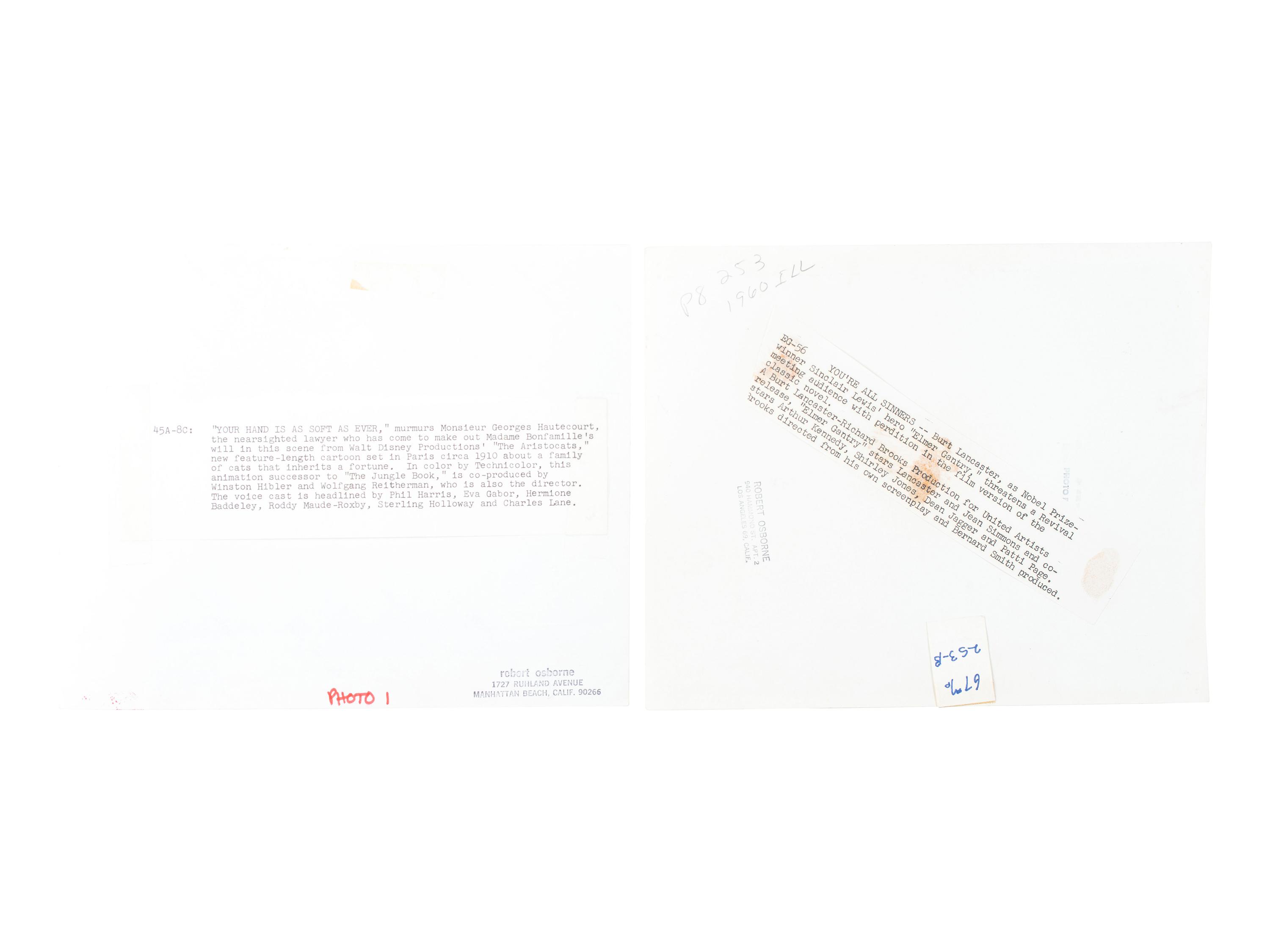 [FILM]. A group of press photographs and film-related ephemera and publications, comprising: