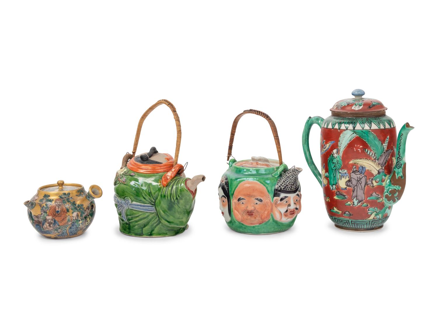Four Japanese 'Figure' Teapots