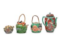 Four Japanese 'Figure' Teapots