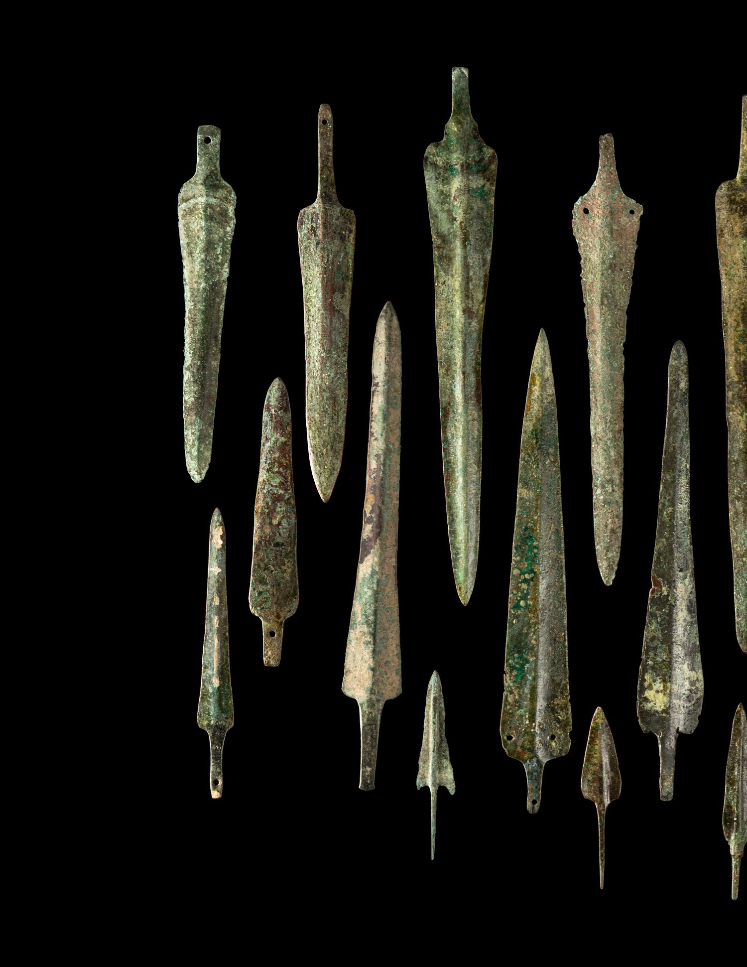 A Group of 25 Luristan Bronze Spearheads and Arrowheads