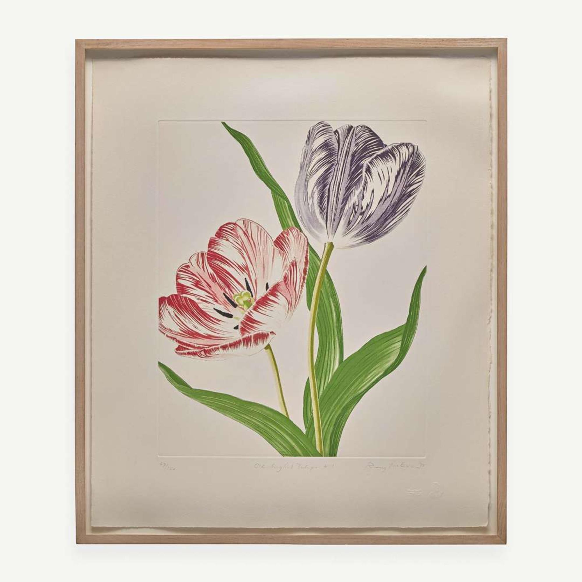 Rory McEwen (British, 1932-1982) Old English Tulips I & II