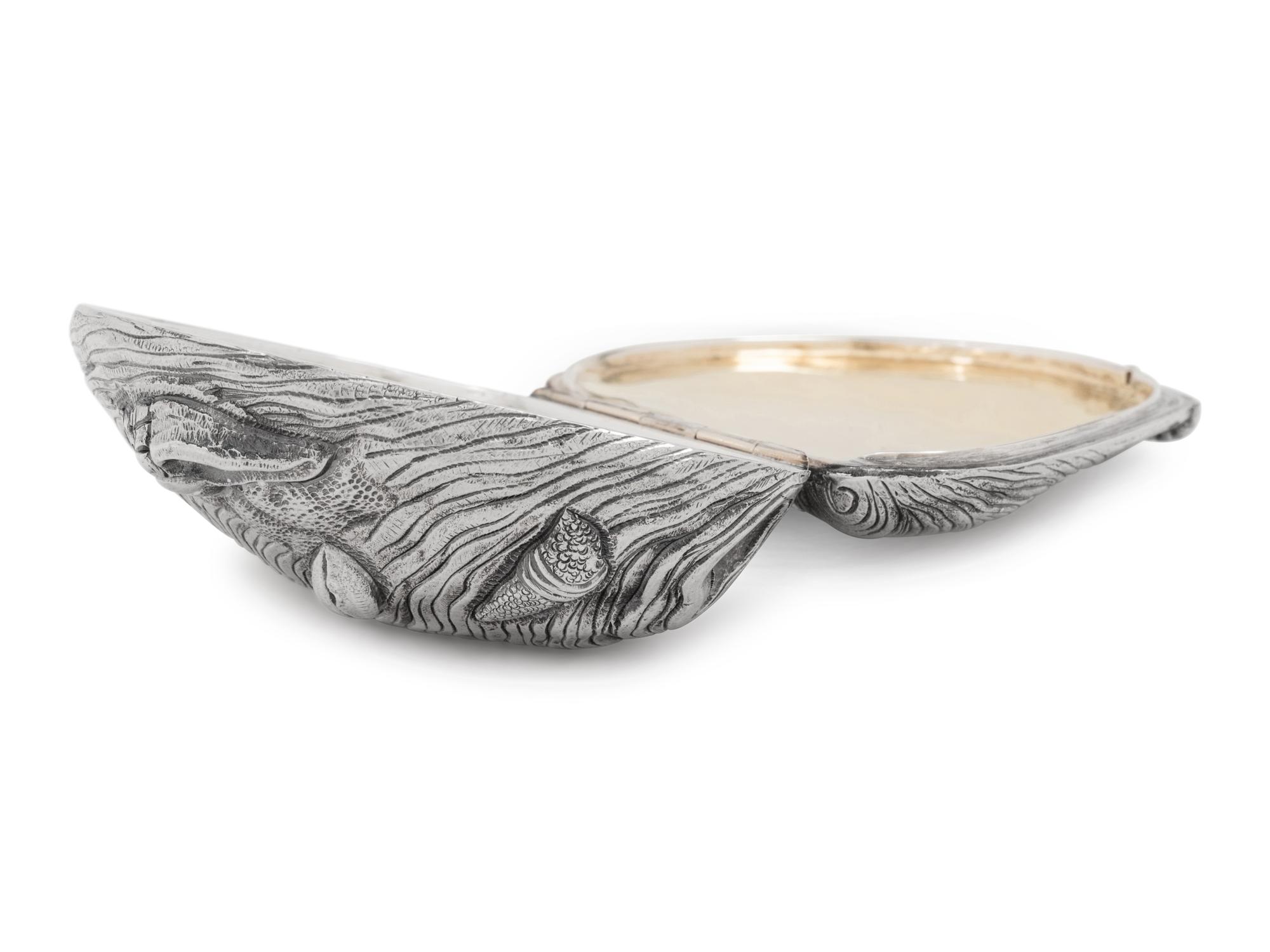 A Portuguese Silver and Silver Gilt Shell-Form Box