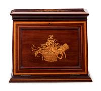 An English Brass-Mounted Mahogany Thornhill's Imperial Writing Cabinet