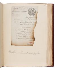 [Napoleon I (1769-1821), et al]. An archive of 123 signed documents, Paris, 1785-1818, salvaged from the 1871 fire at the Tuileries Palace.