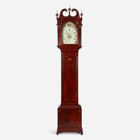 A Federal inlaid mahogany tall case clock Works by John Brokaw, Bridge Town, what is now Rahway, NJ, circa 1800