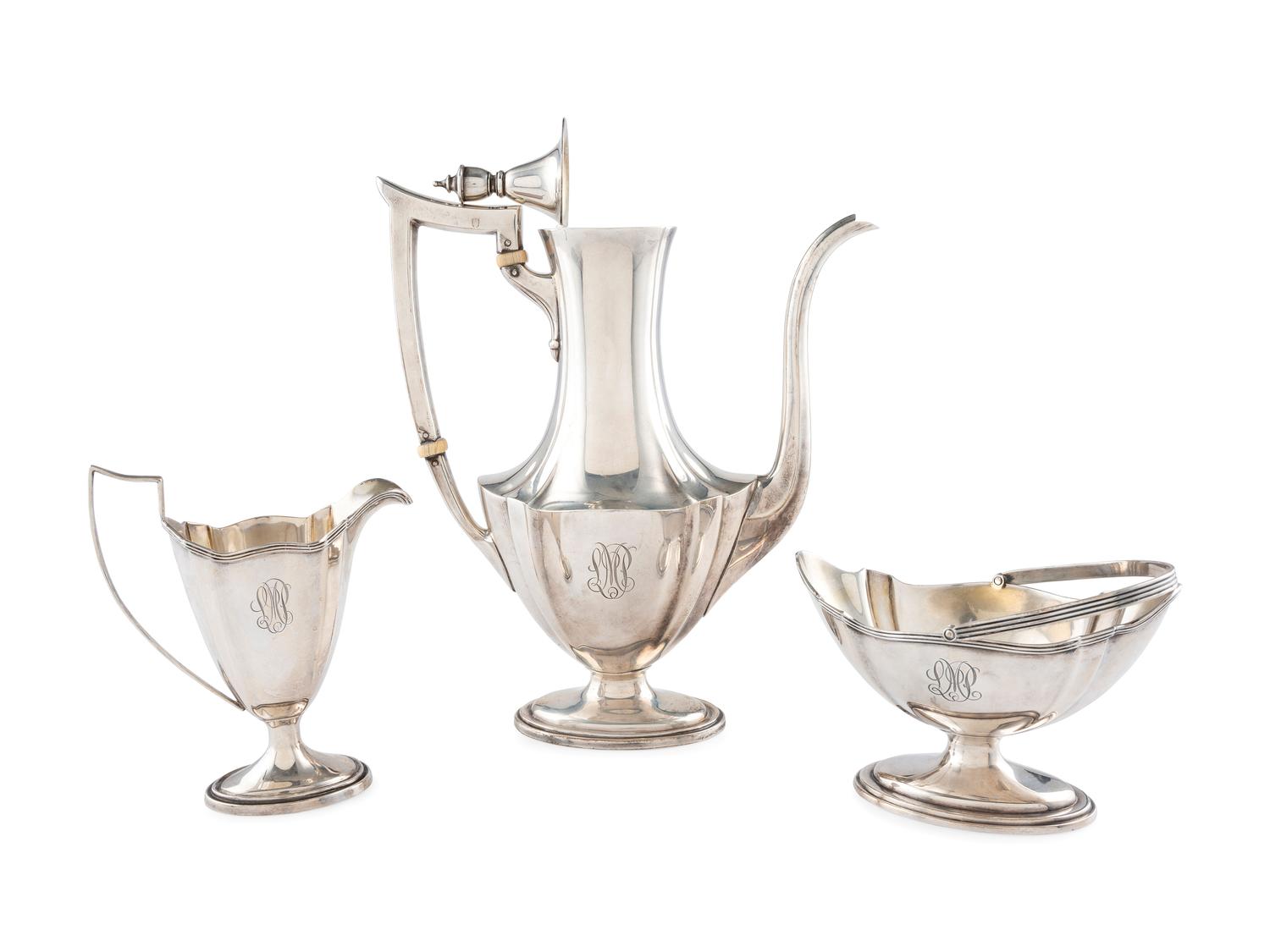 An American Silver Three-Piece Coffee Service