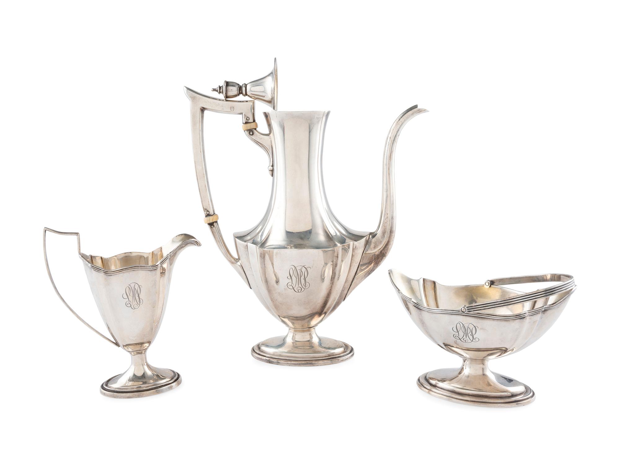 An American Silver Three-Piece Coffee Service