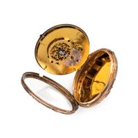 FRÉRES VEIGNEUR, PASTE AND ENAMEL OPEN FACE POCKET WATCH