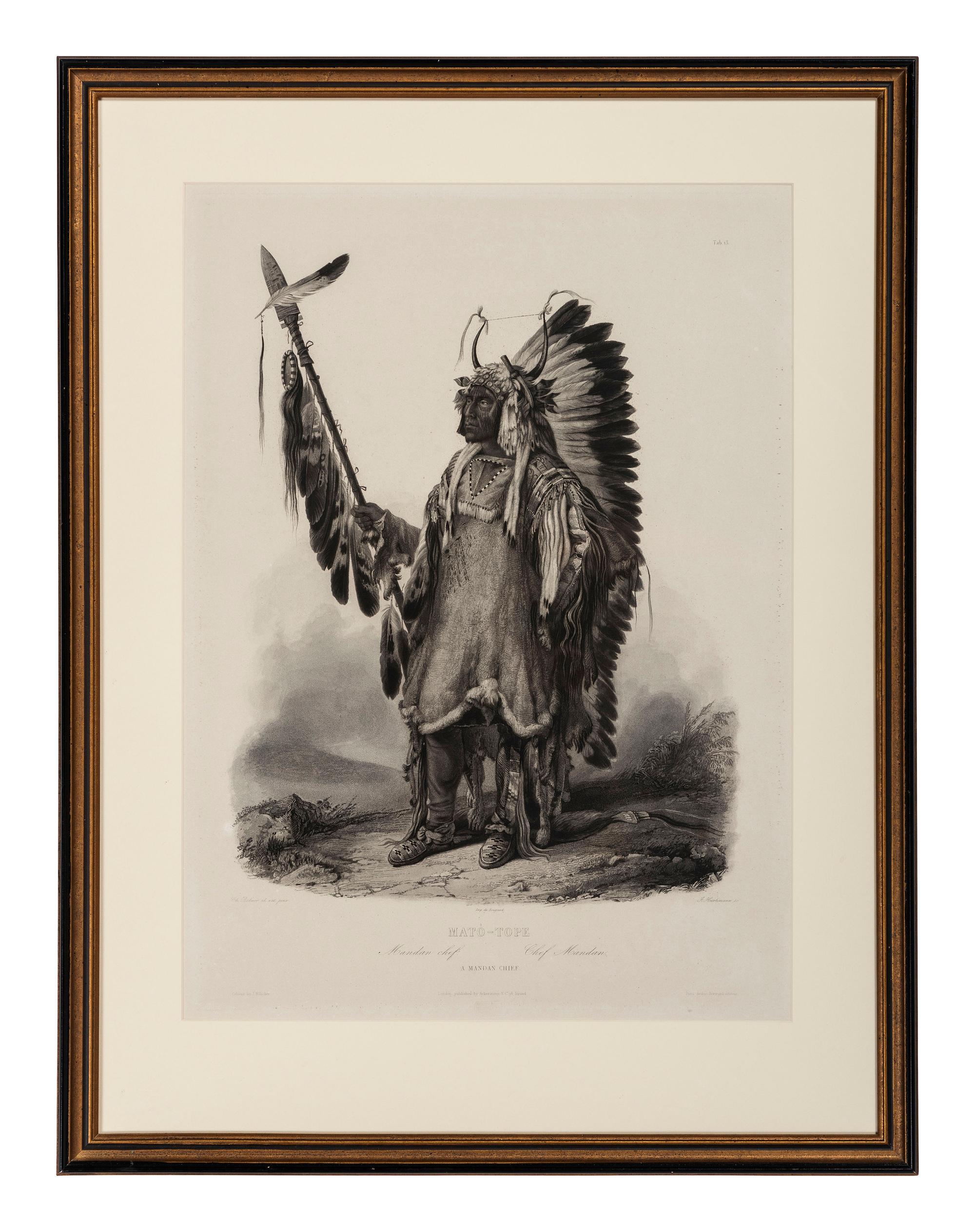 BODMER, Karl (1809-1893). ACKERMAN & Co., publisher. A group of 2 engravings of Mandan and Gros Ventre Indians.